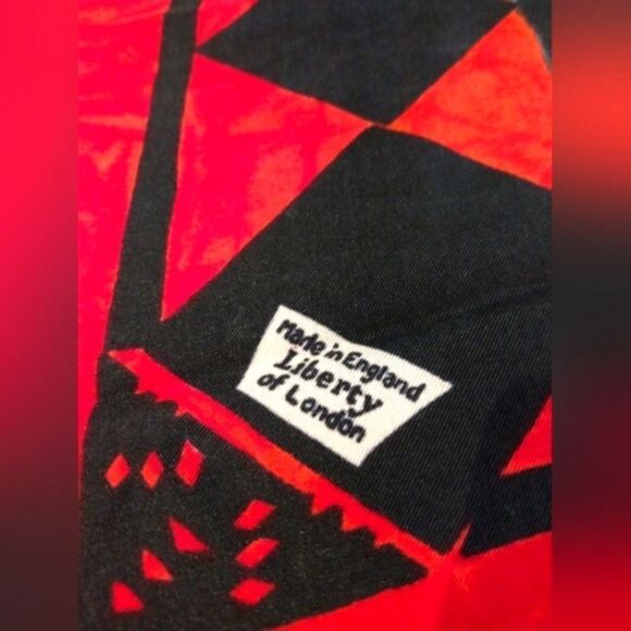 Liberty of London Vintage Silk Scarf Harlequin Rolled Hem - Picture 2 of 14